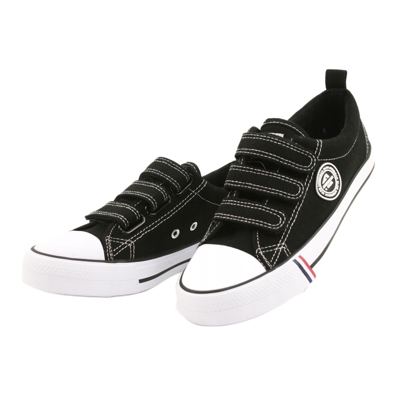 Černé tenisky na suchý zip American Club LH31 / 22 černý 1