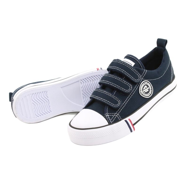 American Club LH31 / 22 tmavě modré tenisky na suchý zip modrý 3