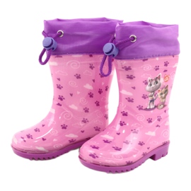 American Club American Pink Kitties Galoshes KAL05 fialový růžový 1