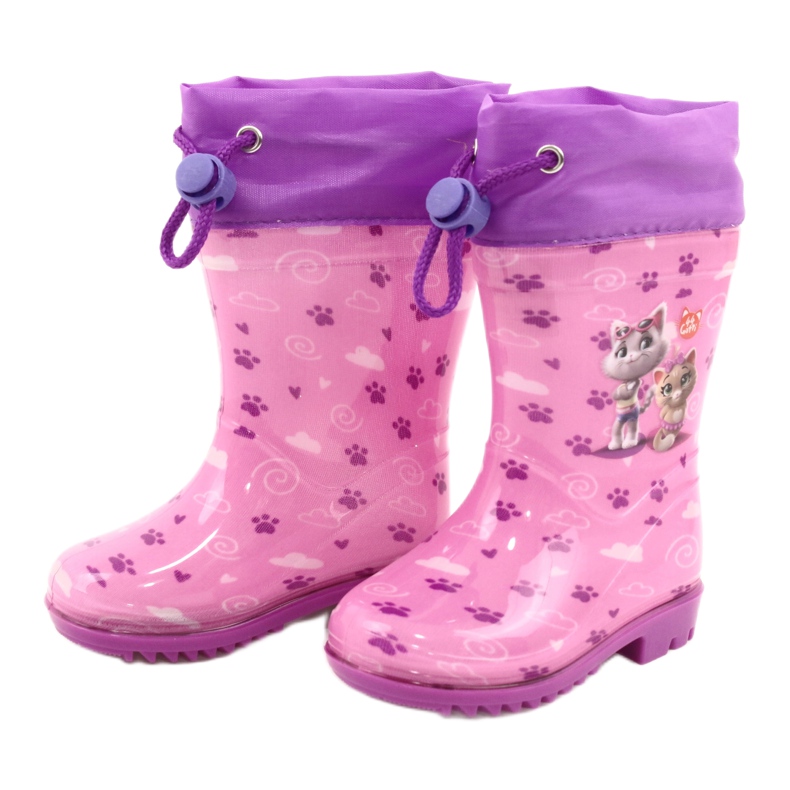 American Club American Pink Kitties Galoshes KAL05 fialový růžový 1