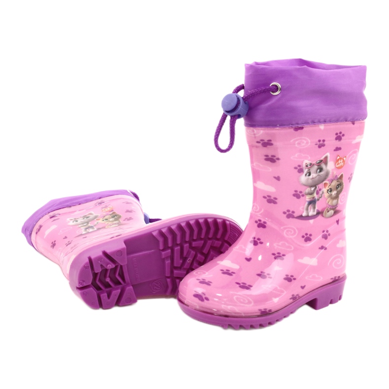 American Club American Pink Kitties Galoshes KAL05 fialový růžový 3