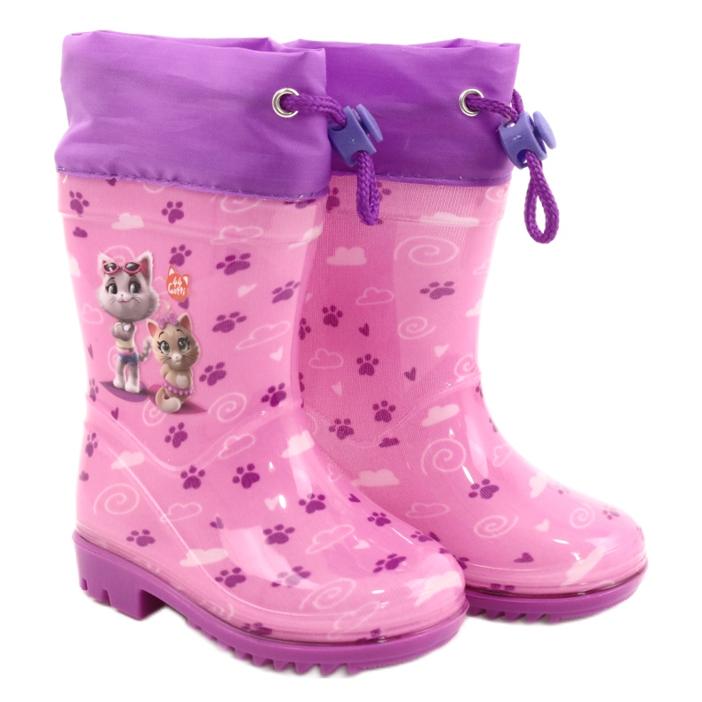 American Club American Pink Kitties Galoshes KAL05 fialový růžový 4