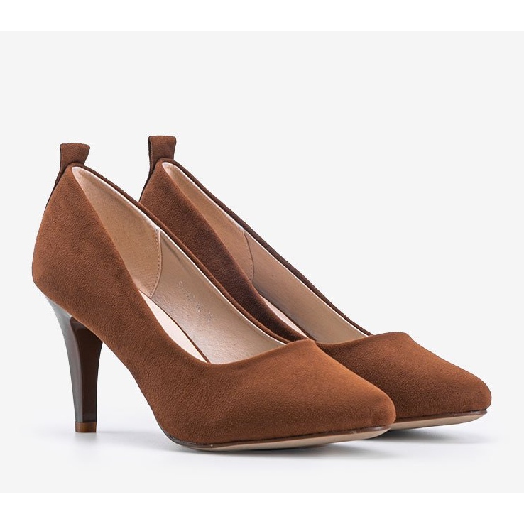 Hnědé lodičky na jehlovém podpatku Cameron hnědý 1