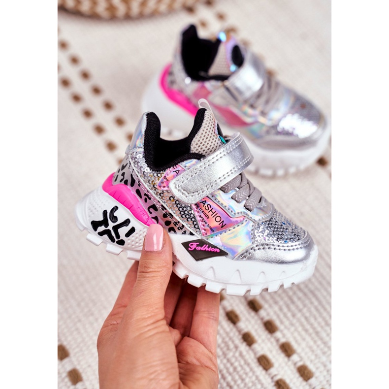 FRROCK Sportovní dětské boty se suchým zipem Buďte šťastní šedá 2