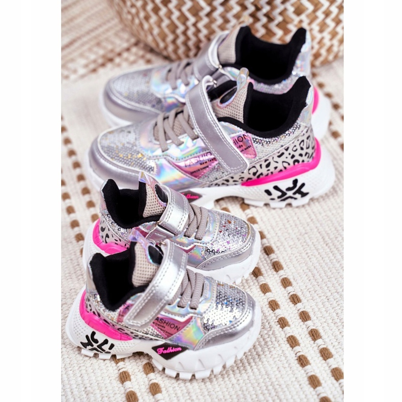 FRROCK Sportovní dětské boty se suchým zipem Buďte šťastní šedá 4