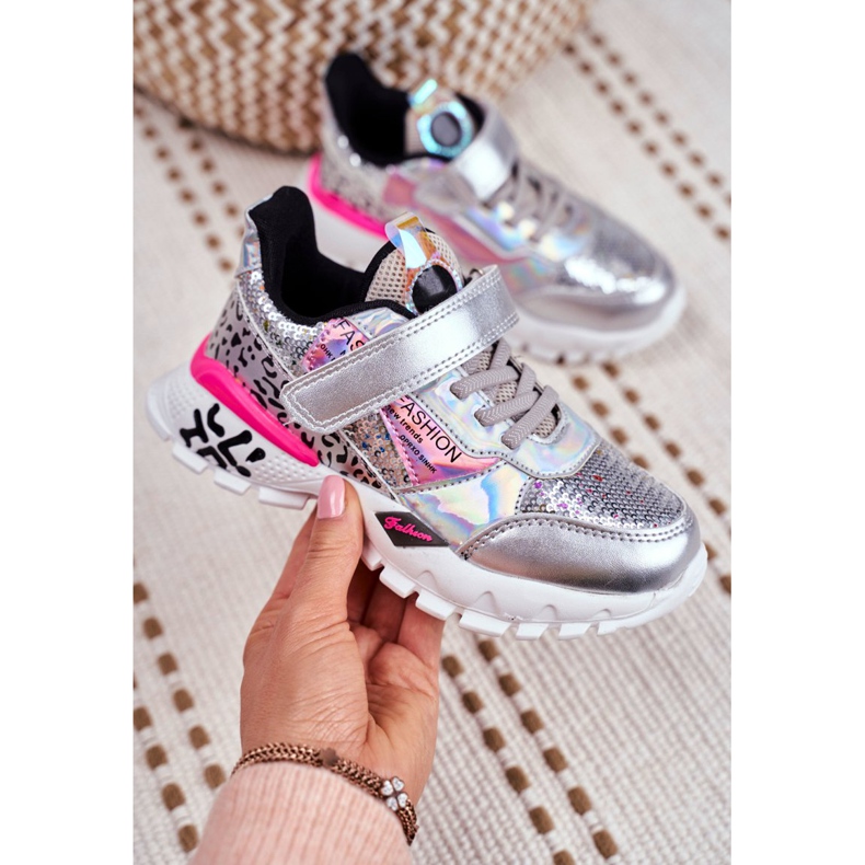 FRROCK Sportovní dětské boty se suchým zipem Buďte šťastní šedá 5