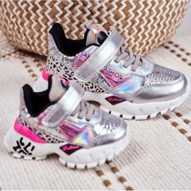 FRROCK Sportovní dětské boty se suchým zipem Buďte šťastní šedá 6