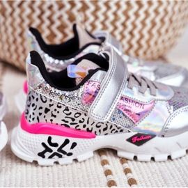 FRROCK Sportovní dětské boty se suchým zipem Buďte šťastní šedá 7