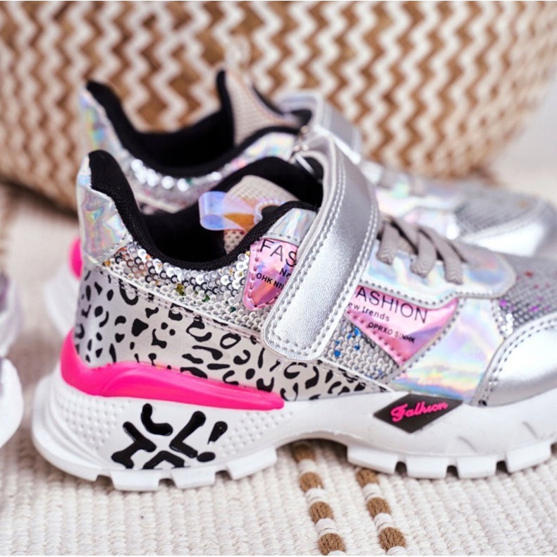 FRROCK Sportovní dětské boty se suchým zipem Buďte šťastní šedá 7