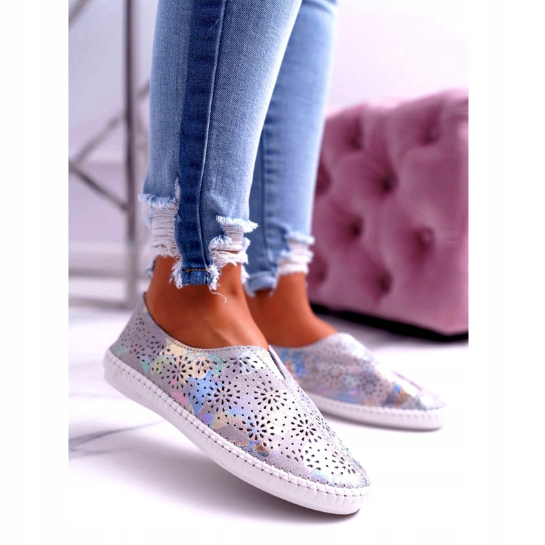 Jezzi Dámská šedá kožená tenisky Comfort Insert 1