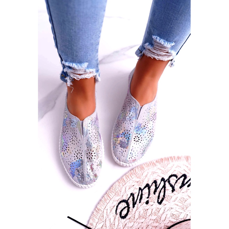 Jezzi Dámská šedá kožená tenisky Comfort Insert 3