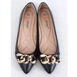 Černé CD82P Černé balerínky s řetízkem černá 1