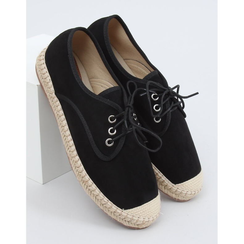 Černé dámské espadrilky 77-196 Black černý 1