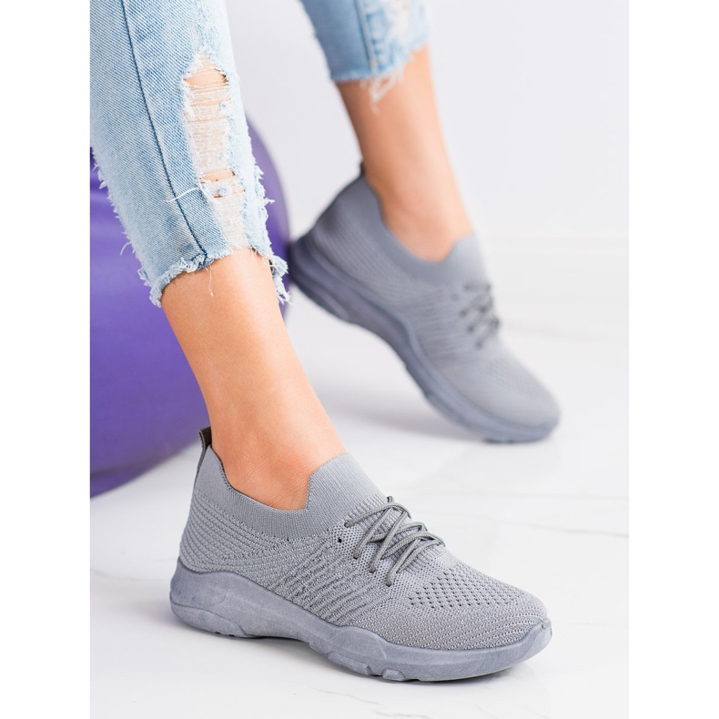 SHELOVET Pohodlné šedé sportovní boty šedá 2 SHELOVET Pohodlné šedé sportovní boty šedá 2