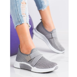 SHELOVET Sportovní obuv s krystaly šedá 1