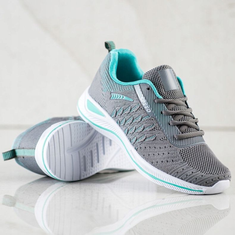 Bona Sportovní běžecká obuv šedá zelená 2 Bona Sportovní běžecká obuv šedá zelená 2