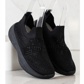 Renda Černé tenisky s krystaly černý 2