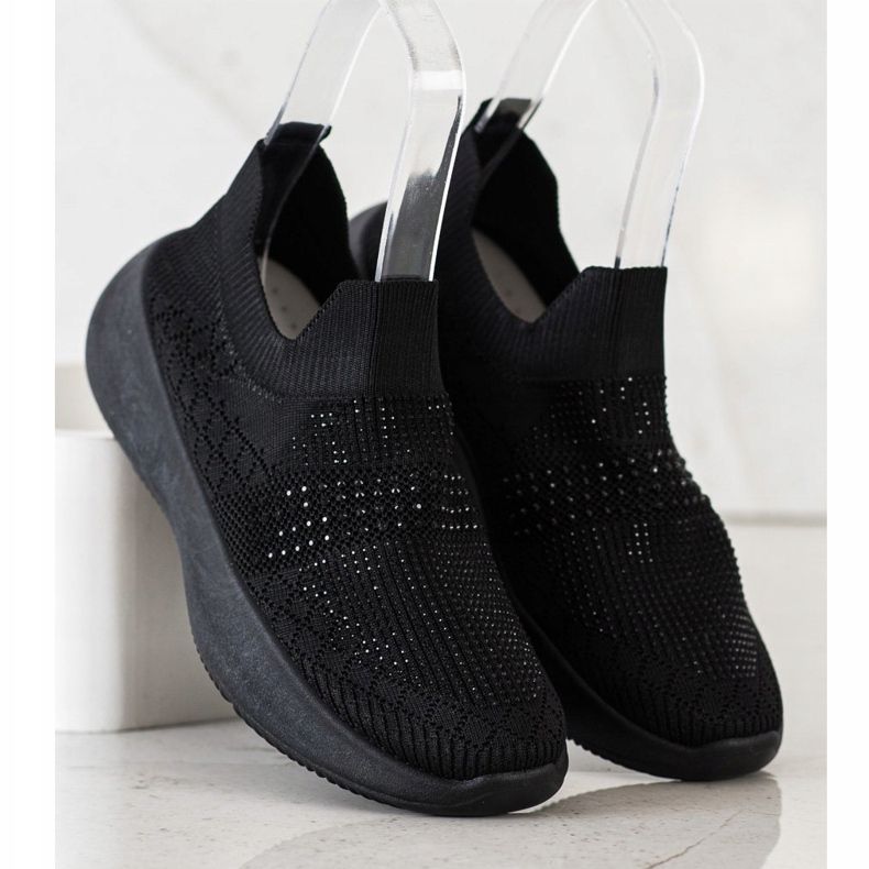 Renda Černé tenisky s krystaly černý 2