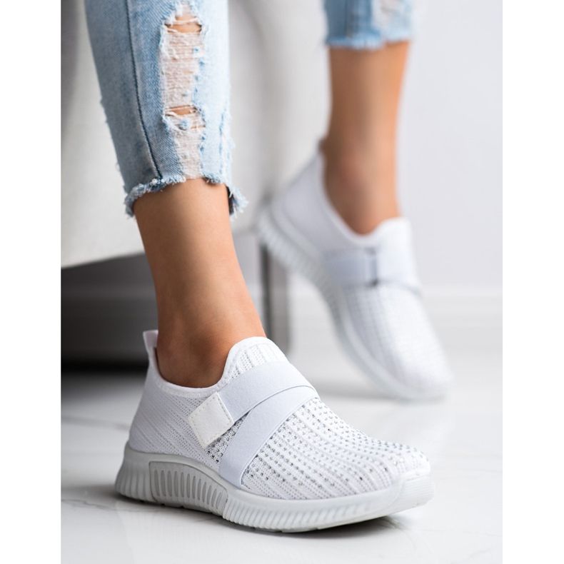 SHELOVET Sportovní obuv s krystaly bílý 1