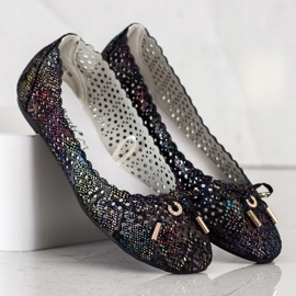 S. BARSKI Stylové prolamované balerínky vícebarevný 1