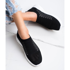 Ideal Shoes Pohodlné prolamované tenisky černý 2