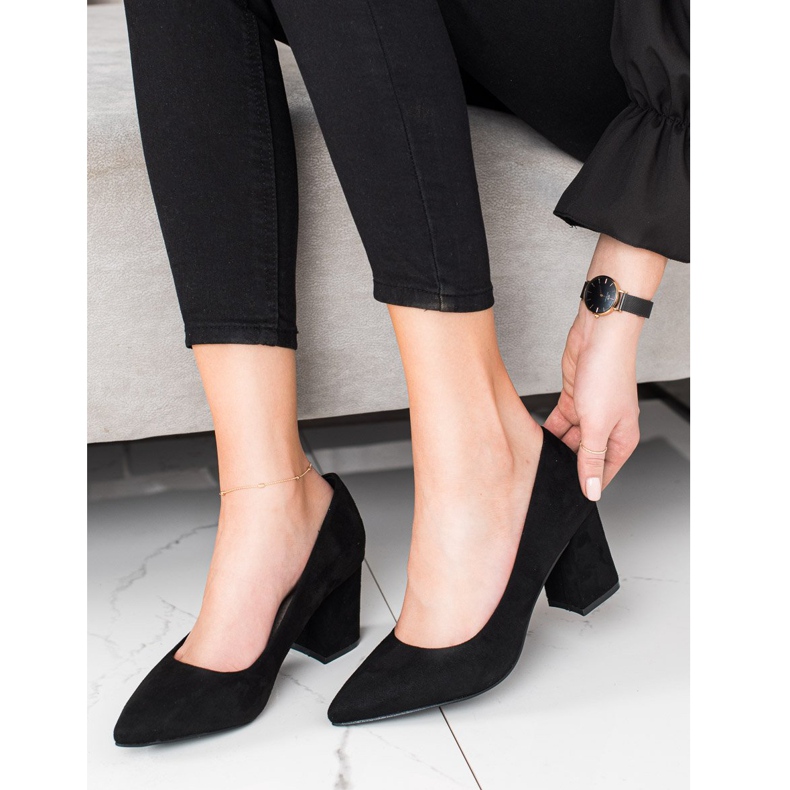 Klasické semišové lodičky VINCEZA černá 2