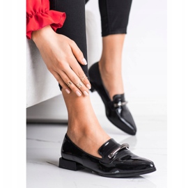 S. BARSKI Lakované mokasíny ve špice černý 2