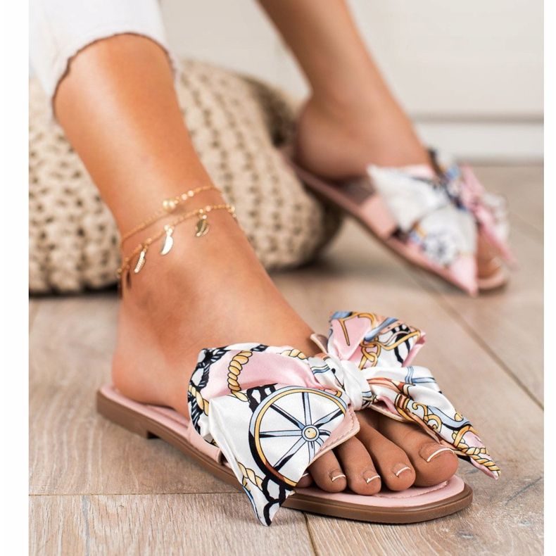 Seastar Elegantní pantofle s ozdobnou mašlí růžový 1