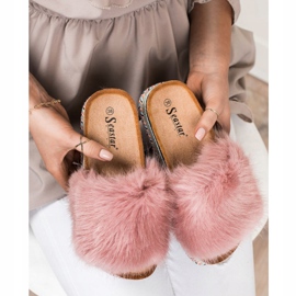 Seastar Módní pantofle na dekorativní platformě růžový 2