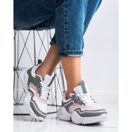 SHELOVET Lehké sportovní tenisky bílý růžový šedá 2