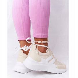 PS1 Dámské sportovní boty Tenisky Béžová Dovolená béžový bílý 2