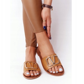 PS1 Dámské klasické pantofle Camel Vicky hnědý zlatý 2