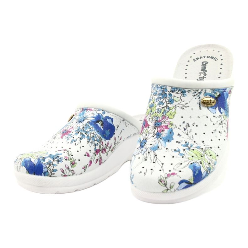 Bílé žabky Comfooty Alessia bílý vícebarevný 2 Bílé žabky Comfooty Alessia bílý vícebarevný 2