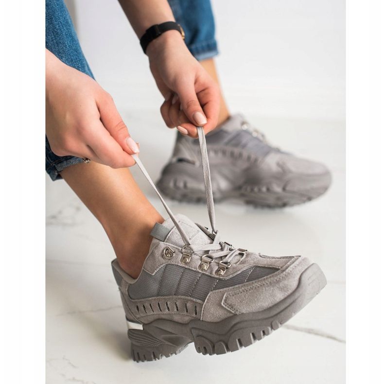 SHELOVET Šedé tenisky šedá 1
