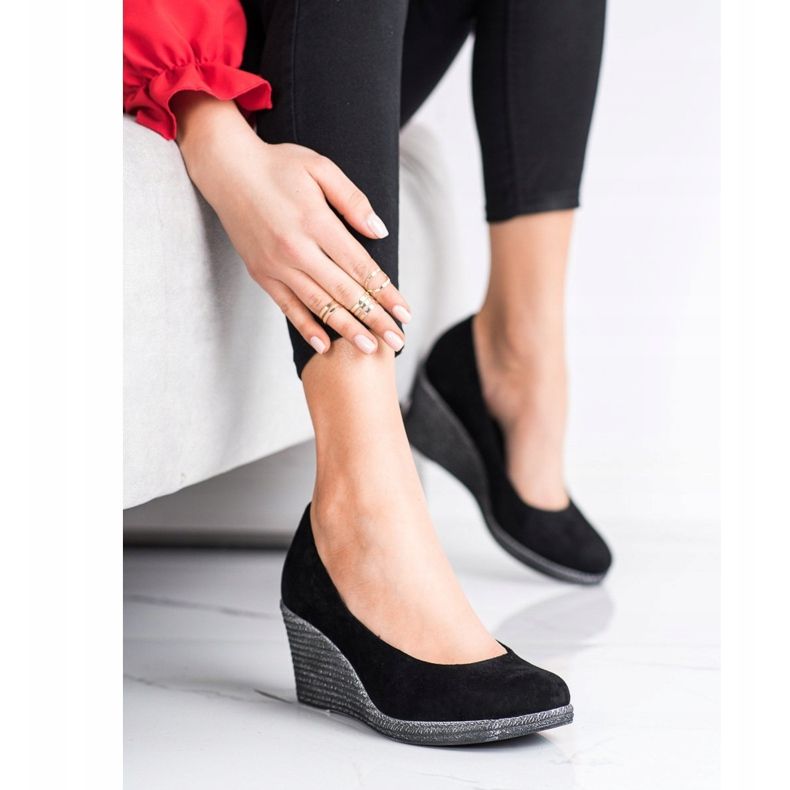 Semišové lodičky VINCEZA černý 2