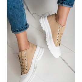 SHELOVET Béžové tenisky na platformě béžový 1