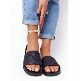 PS1 Dámské černé gumové pantofle Pojďme plavat černá 1