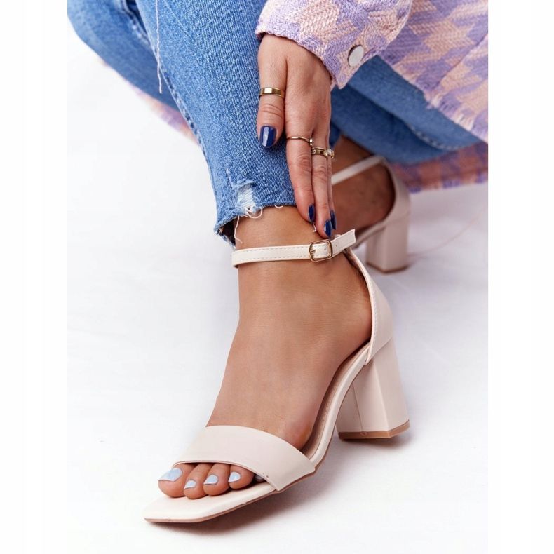 PS1 Sandály na vysokých podpatcích Beżowe Born This Way béžový 2