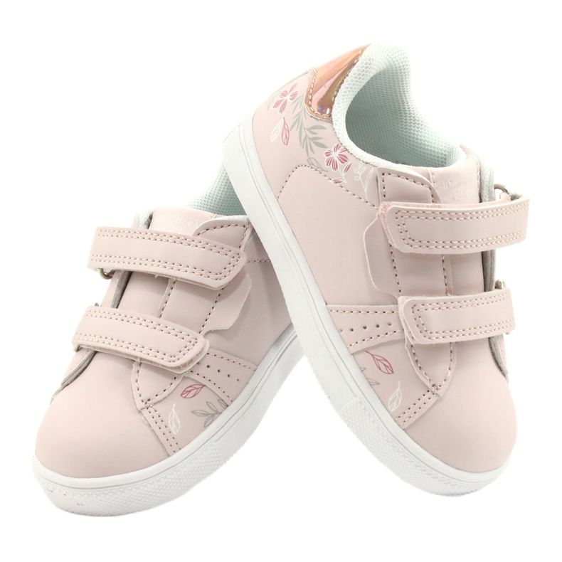 American Club Flowers ES22 / 21 Powder Pink boty na suchý zip růžový zlatý 4