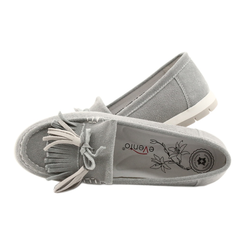 Evento Dámské mokasíny, semišová kůže s třásněmi, šedý batist šedá 4 Evento Dámské mokasíny, semišová kůže s třásněmi, šedý batist šedá 4
