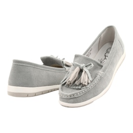 Evento Dámské mokasíny, semišová kůže s třásněmi, šedý batist šedá 2 Evento Dámské mokasíny, semišová kůže s třásněmi, šedý batist šedá 2