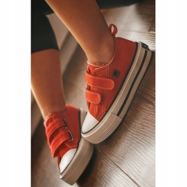 Dětské nízké tenisky se suchým zipem Big Star HH374098 červené 2