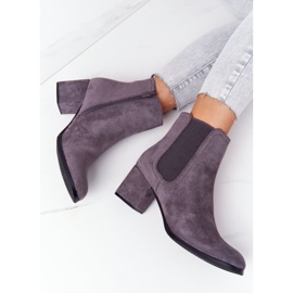 PJ1 Dámské teplé boty Jodhpur kozačky Grey Juliette šedá 1