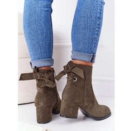 PJ1 Dámské zelené teplé boty na podpatku Kayla zelená 2 PJ1 Dámské zelené teplé boty na podpatku Kayla zelená 2