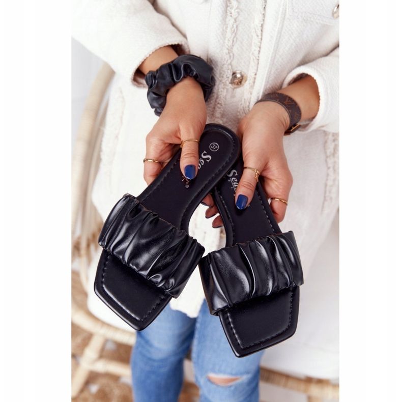 PS1 Dámské klasické černé pantofle vypadají dobře černá 1