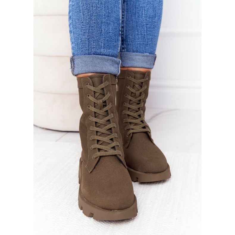 Dámské zelené boty Haley Worker zelený 1