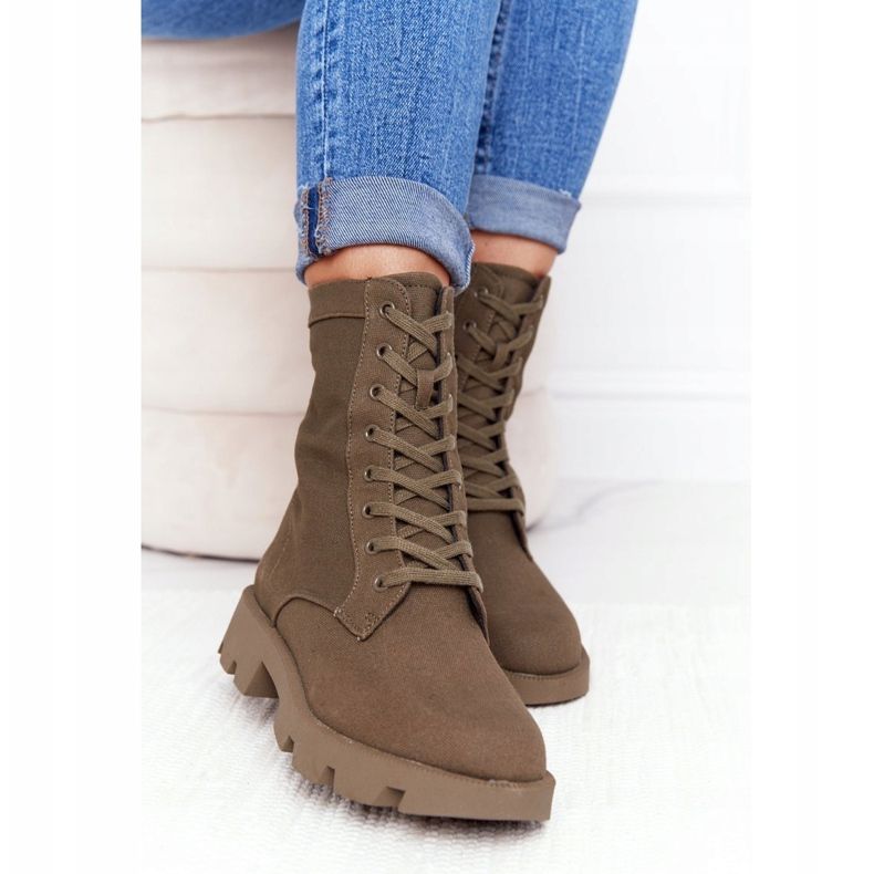 Dámské zelené boty Haley Worker zelený 2