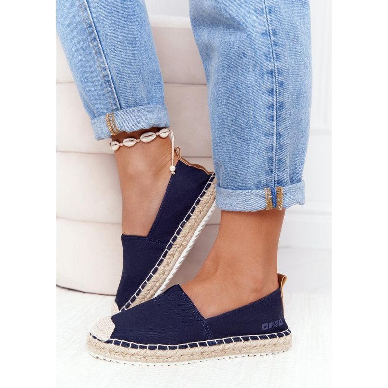 Espadrilky na pletené podrážce Big Star HH274500 Navy Blue modrý 2