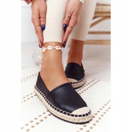 Kožené espadrilky na pletené podrážce Big Star HH274505 černé černý 1