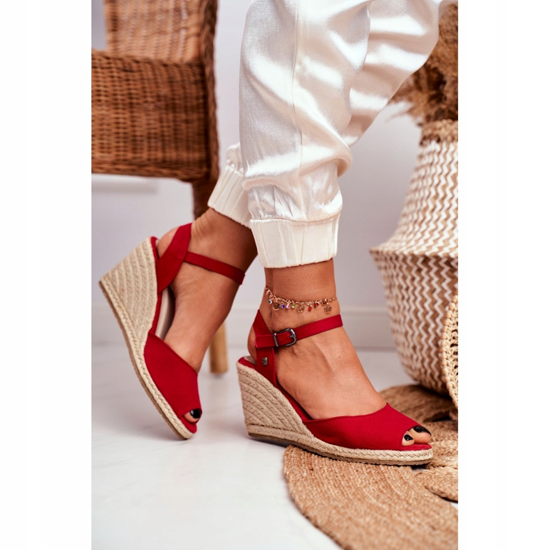 Dámské sandály Espadrilles Big Star Red DD274A213 červené 2
